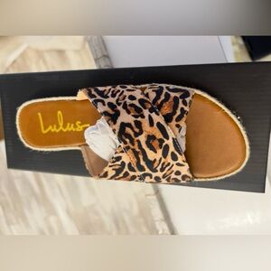 Lulu's Brown Leopard Print Sandals
